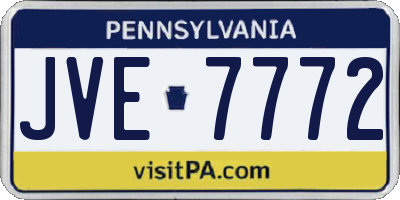 PA license plate JVE7772