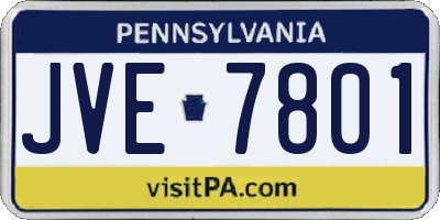 PA license plate JVE7801