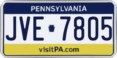 PA license plate JVE7805