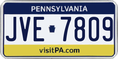PA license plate JVE7809