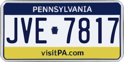 PA license plate JVE7817