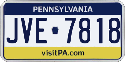 PA license plate JVE7818