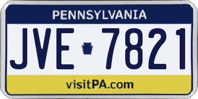 PA license plate JVE7821