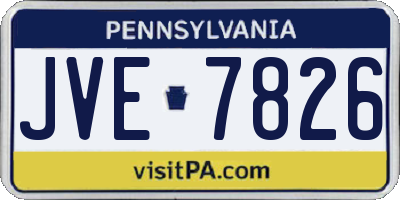 PA license plate JVE7826