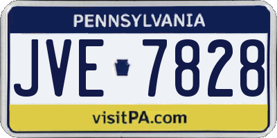 PA license plate JVE7828