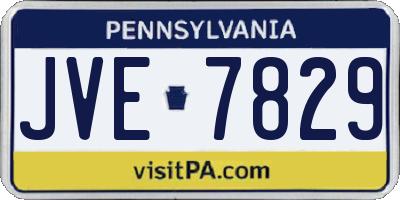 PA license plate JVE7829