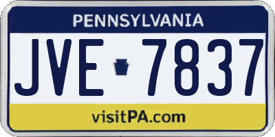 PA license plate JVE7837