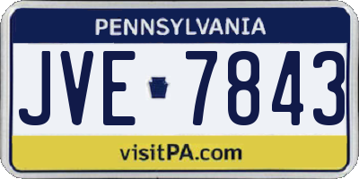 PA license plate JVE7843