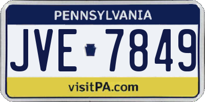 PA license plate JVE7849