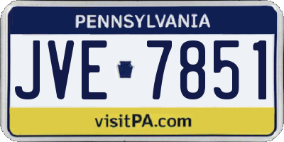 PA license plate JVE7851