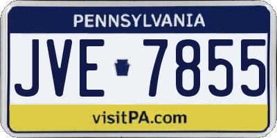 PA license plate JVE7855