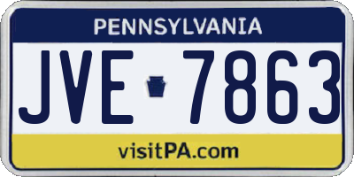 PA license plate JVE7863