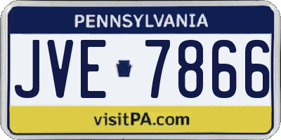 PA license plate JVE7866