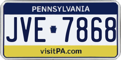 PA license plate JVE7868