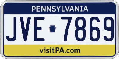 PA license plate JVE7869