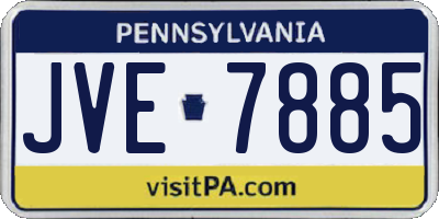 PA license plate JVE7885
