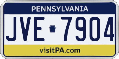 PA license plate JVE7904