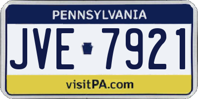 PA license plate JVE7921