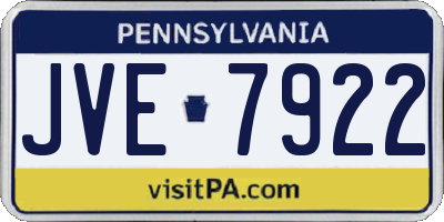 PA license plate JVE7922