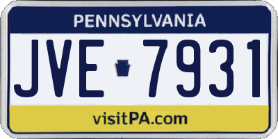 PA license plate JVE7931