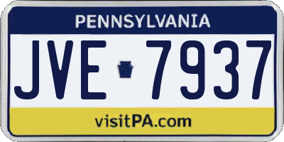 PA license plate JVE7937