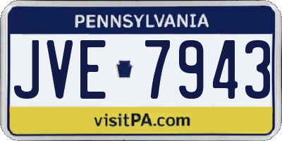 PA license plate JVE7943