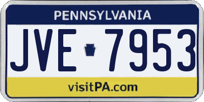 PA license plate JVE7953