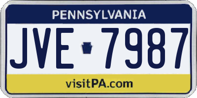 PA license plate JVE7987