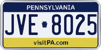 PA license plate JVE8025