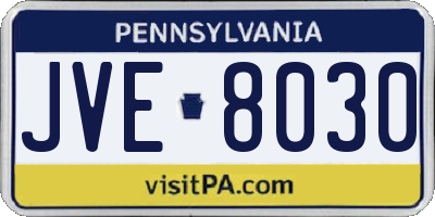 PA license plate JVE8030