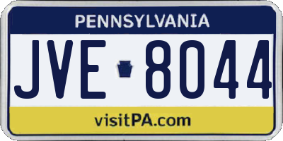 PA license plate JVE8044