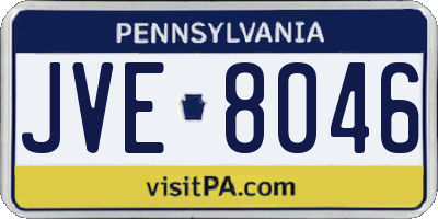 PA license plate JVE8046