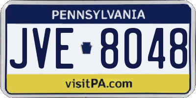 PA license plate JVE8048