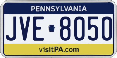 PA license plate JVE8050