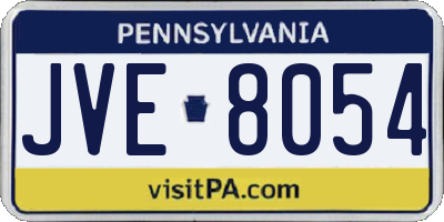 PA license plate JVE8054