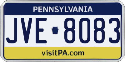 PA license plate JVE8083