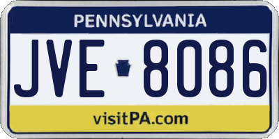 PA license plate JVE8086