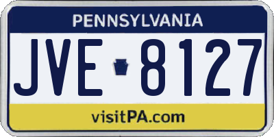 PA license plate JVE8127
