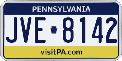 PA license plate JVE8142