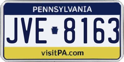 PA license plate JVE8163