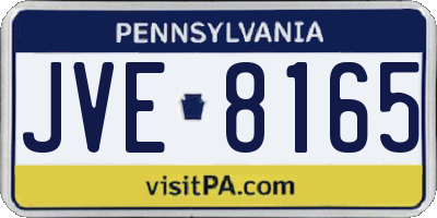 PA license plate JVE8165
