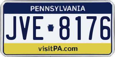 PA license plate JVE8176
