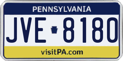 PA license plate JVE8180