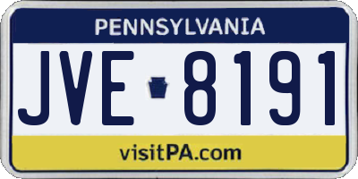 PA license plate JVE8191