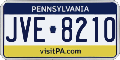 PA license plate JVE8210