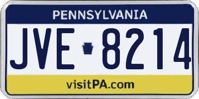 PA license plate JVE8214