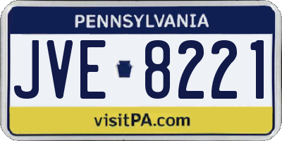 PA license plate JVE8221