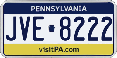 PA license plate JVE8222
