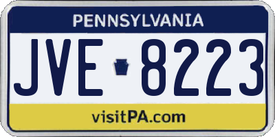 PA license plate JVE8223