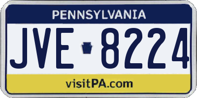 PA license plate JVE8224